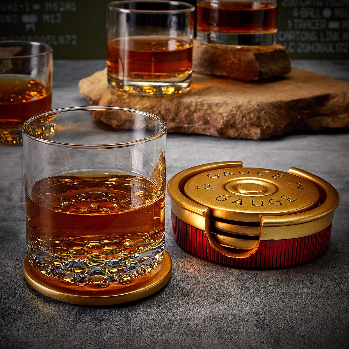12 Gauge Shotgun Shell Coaster Set