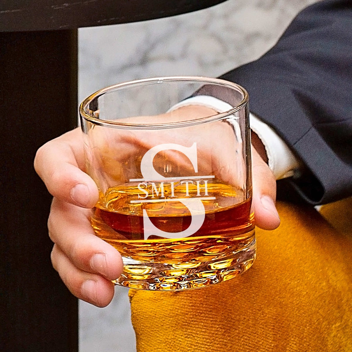 Custom Buckman Whiskey Glasses and El Matador Bull Whiskey Decanter Set