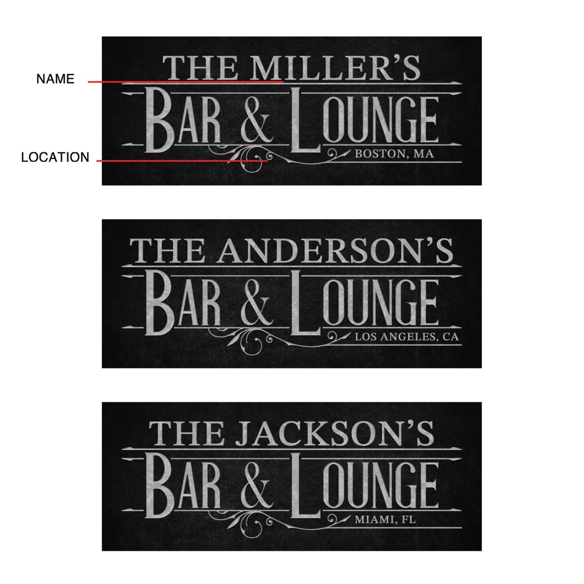 Art Deco Custom Bar and Lounge Sign