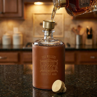 Crawford Leather Whiskey Decanter - Rutherford Glasses