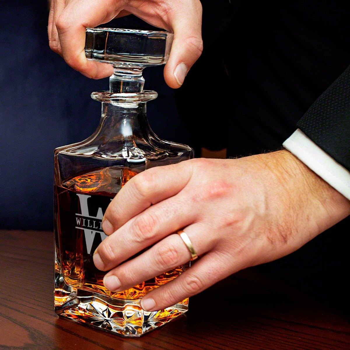 Custom Liquor Decanter Set with Colchester Glasses