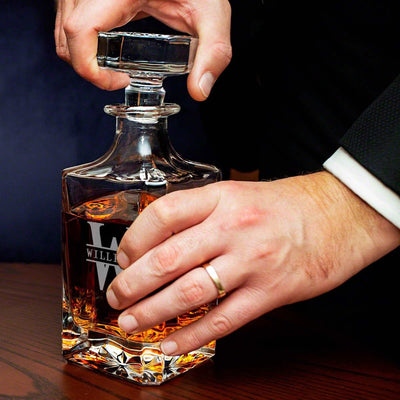 Custom Liquor Decanter Set with Colchester Glasses