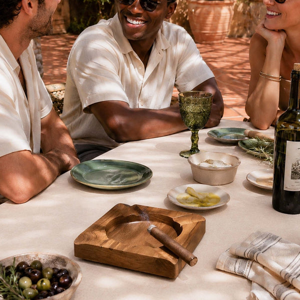 Eastwick Custom Cigar Ashtray - Teak Wood