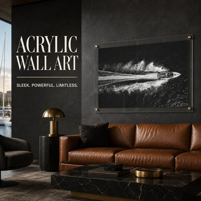 Exit By Sea Black & White Acrylic Wall Art Print - Horizontal