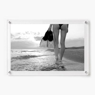 Fins First Black & White Acrylic Wall Art Print