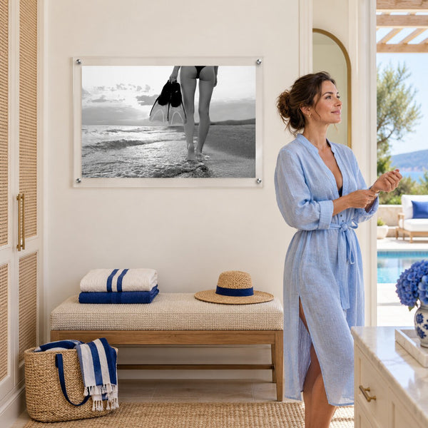 Fins First Black & White Acrylic Wall Art Print