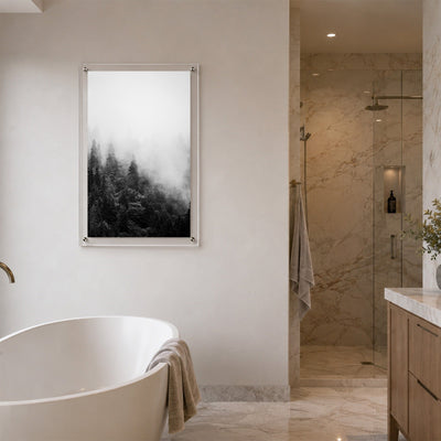 Forest on Mute Black & White Acrylic Wall Art Print