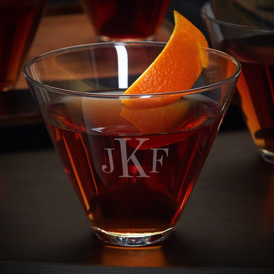 Personalized Stemless Martini Glasses Set of 4