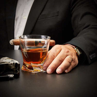 Personalized Twist Whiskey Cigar Glass