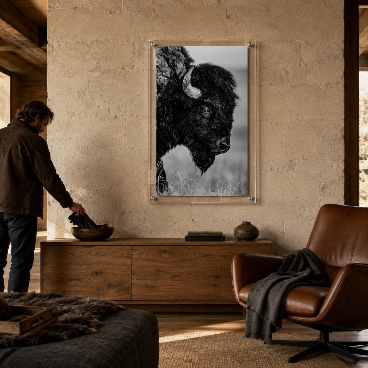 The Lookout Black & White Acrylic Wall Art Print