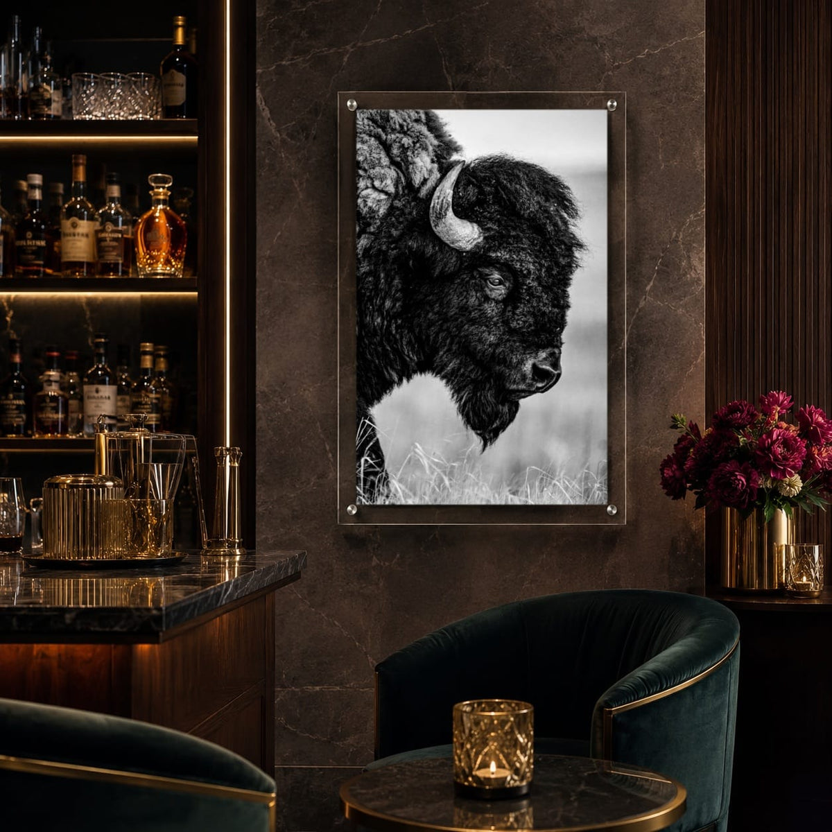 The Lookout Black & White Acrylic Wall Art Print