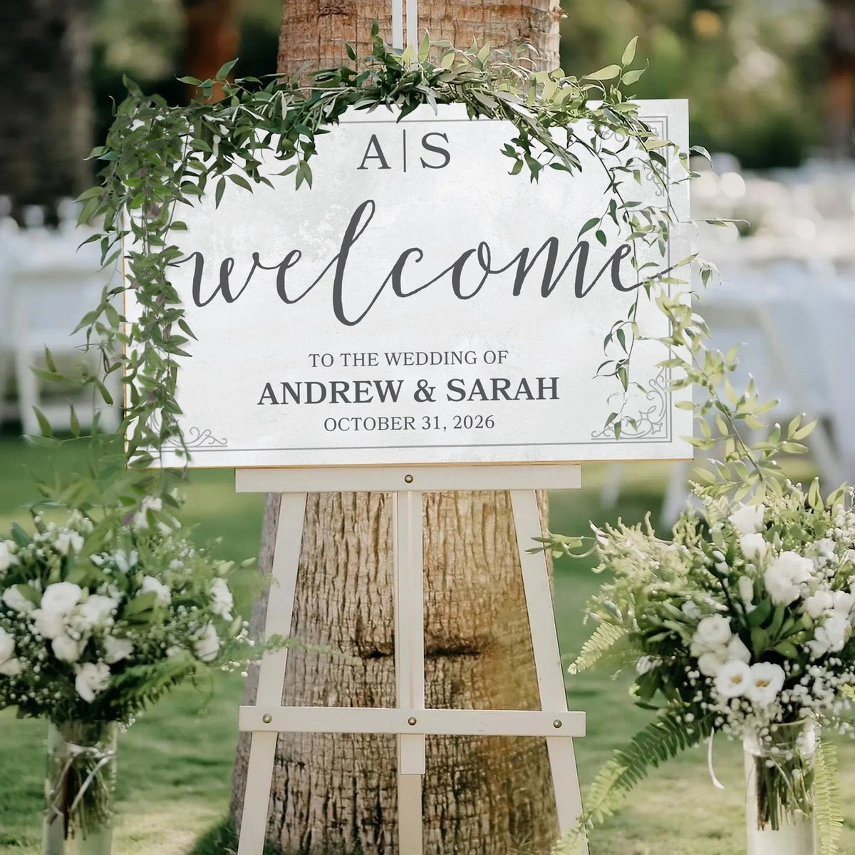 Wedding Welcome Custom Wooden Sign for Bride & Groom