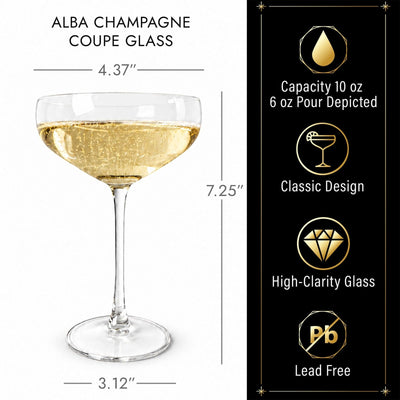 Alba Champagne Coupe Glasses, Set of 2