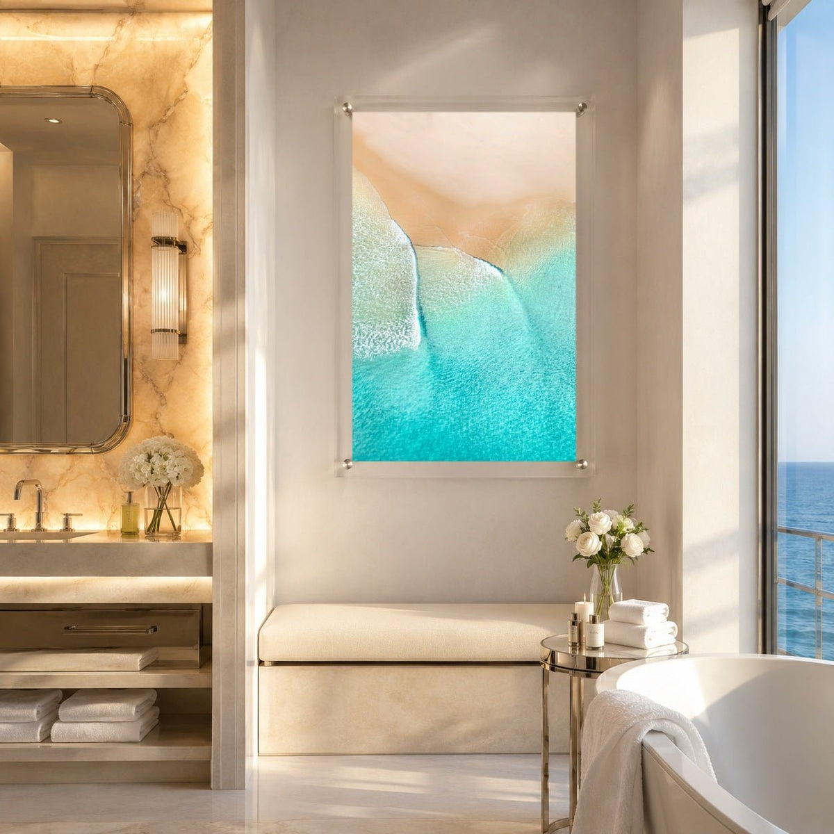 Aqua Veil Acrylic Wall Art Print