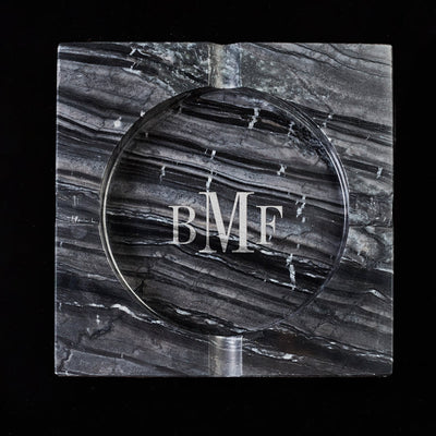 Bradford Large Cigar Ashtray - Black Marble