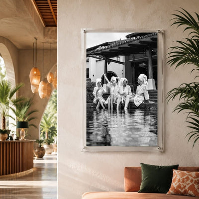 Breakfast at Brittany's Black & White Acrylic Wall Art Print - Vertical
