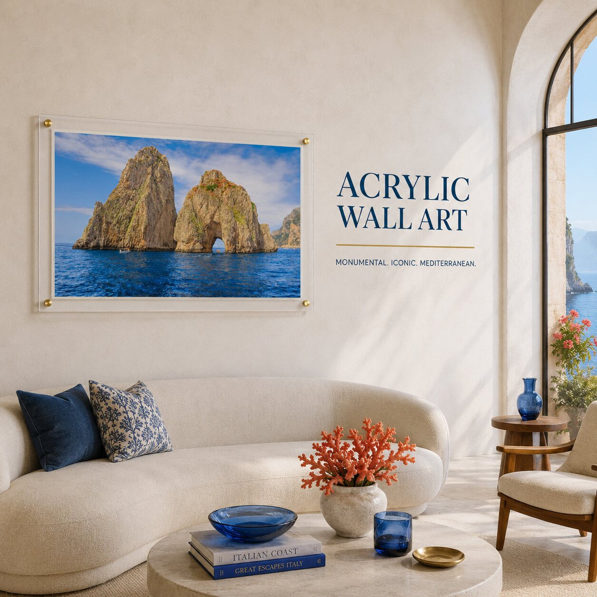 Capri on the Rocks Acrylic Wall Art Print