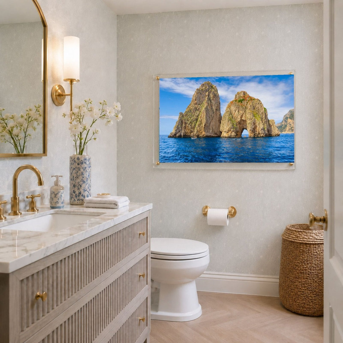 Capri on the Rocks Acrylic Wall Art Print