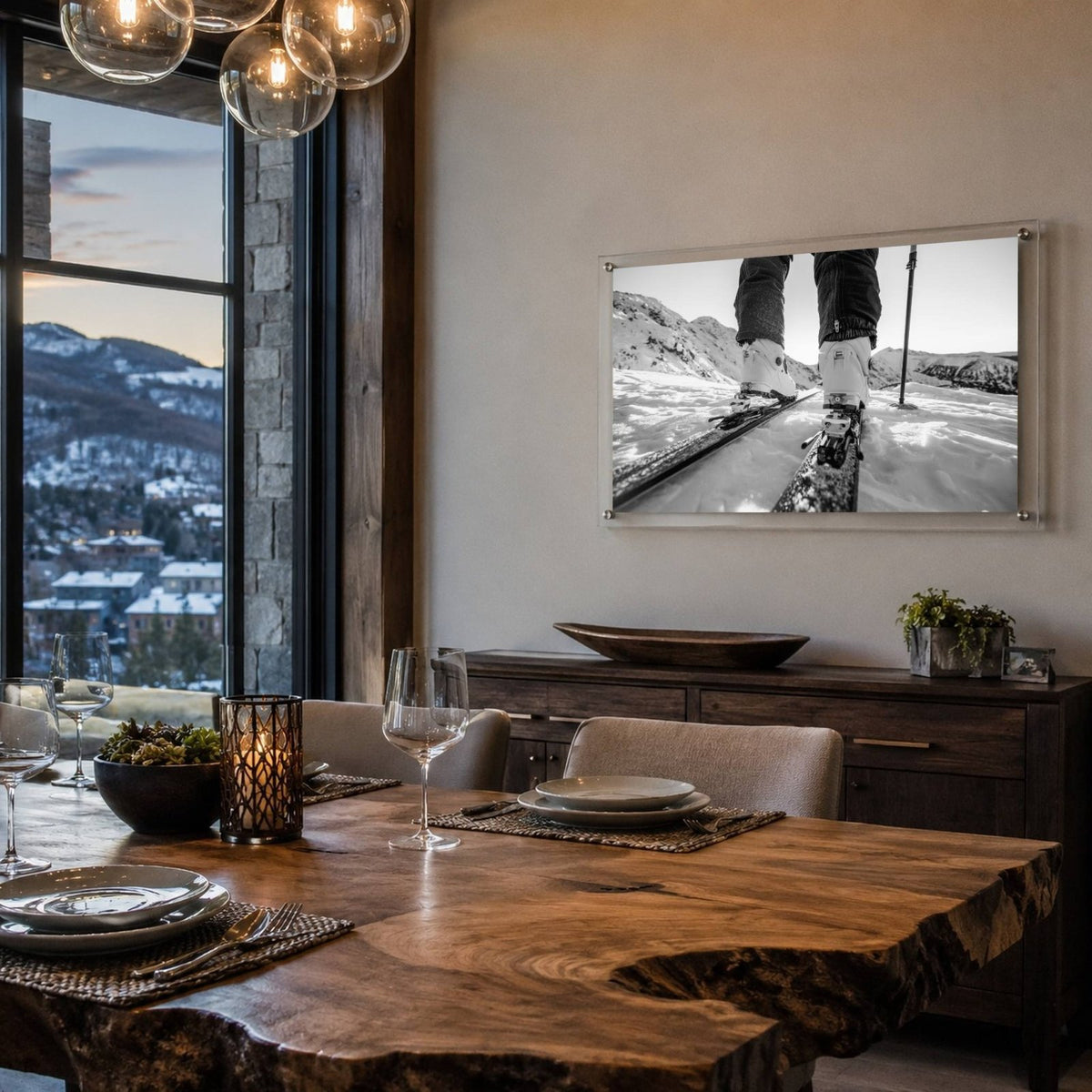 Chasing the Rush Black & White Acrylic Wall Art Print