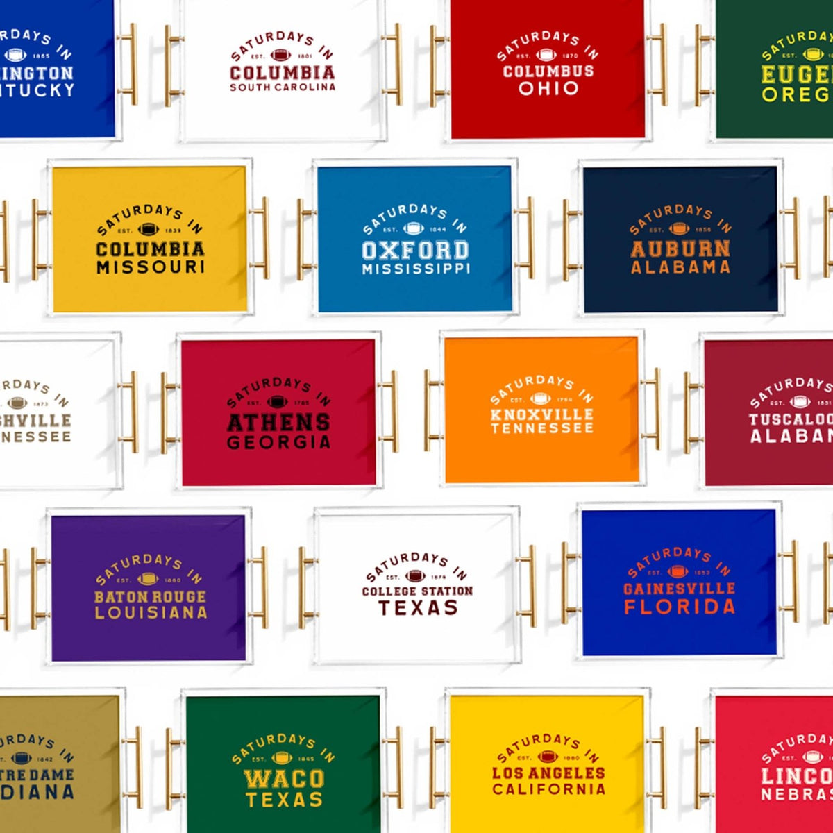 custom college football acrylic serving tray design options