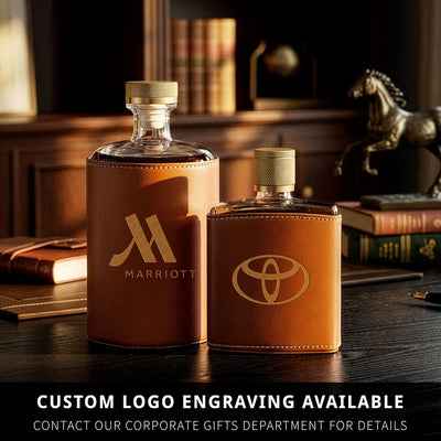 Crawford Custom Bourbon Decanter Set - Leather Wrapped