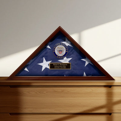 Custom Flag Case Navy Retirement Gift - Made in USA