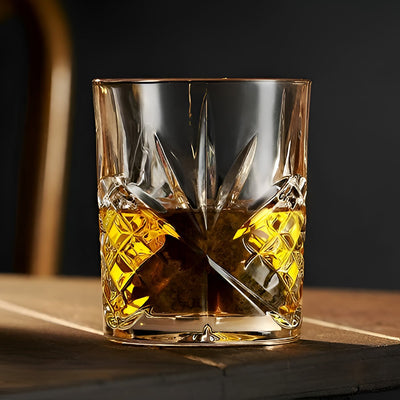 Dublin Cut Crystal Whiskey Glasses, Set of 4