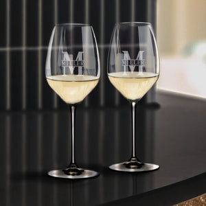 Two White Riedel  Glasses