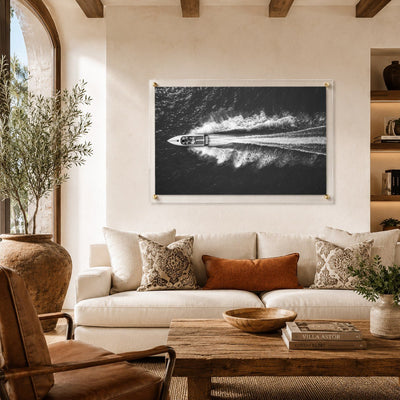 Exit By Sea Black & White Acrylic Wall Art Print - Horizontal