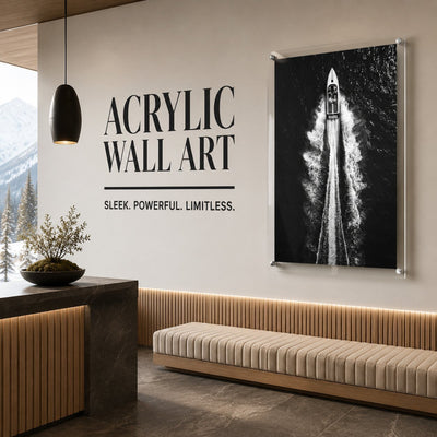 Exit By Sea Black & White Acrylic Wall Art Print - Vertical