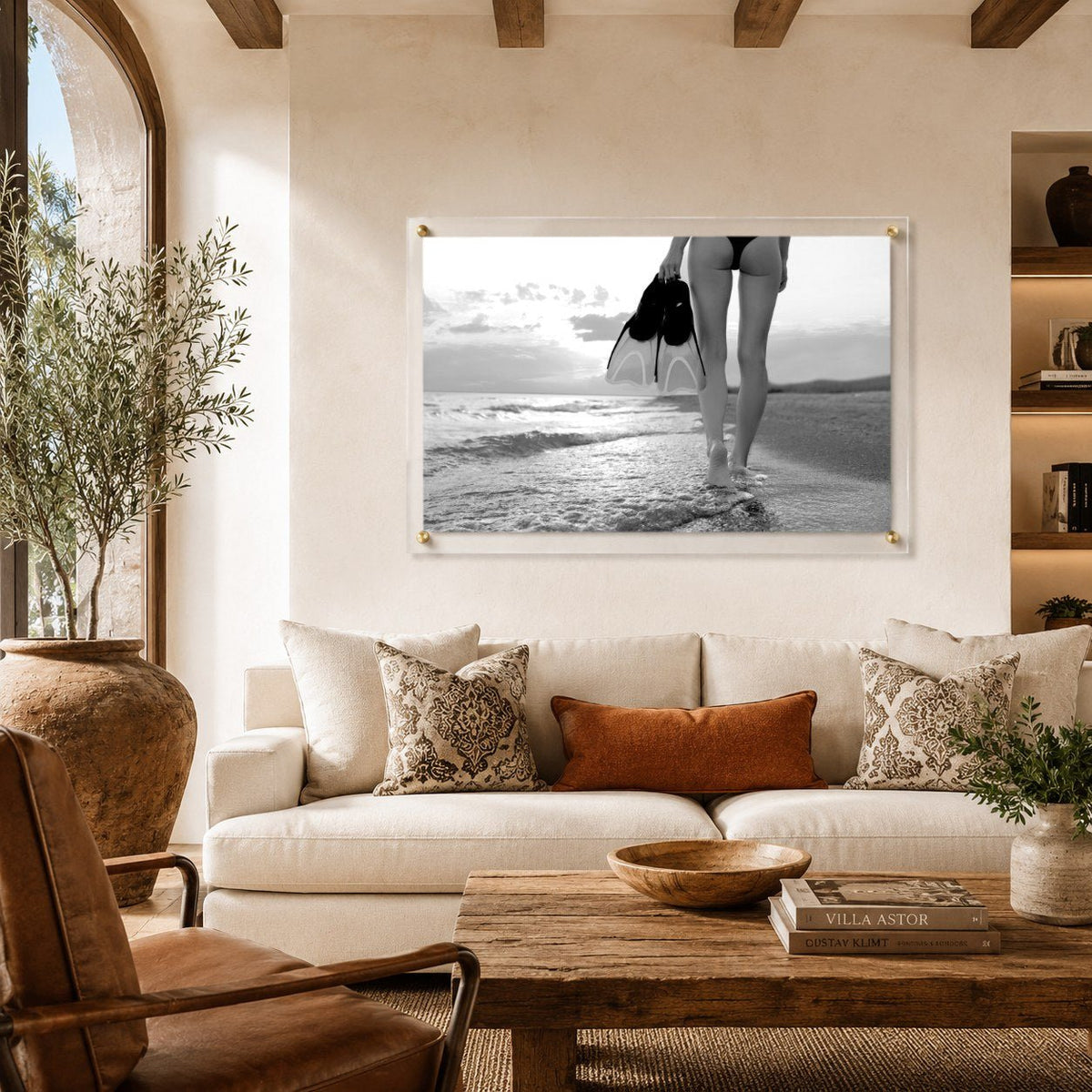 Fins First Black & White Acrylic Wall Art Print