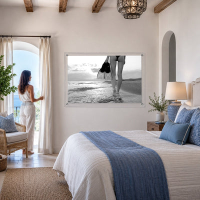 Fins First Black & White Acrylic Wall Art Print