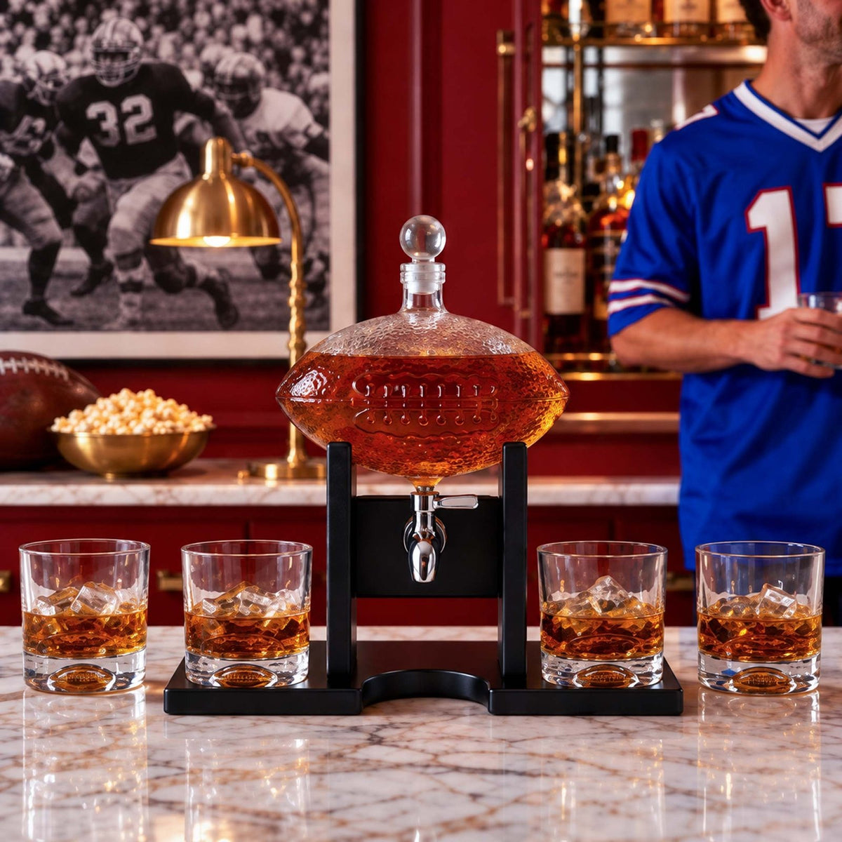Football Whiskey Decanter Set