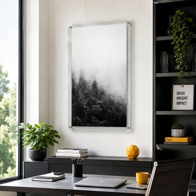Forest on Mute Black & White Acrylic Wall Art Print