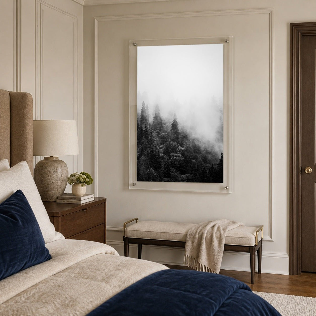 Forest on Mute Black & White Acrylic Wall Art Print