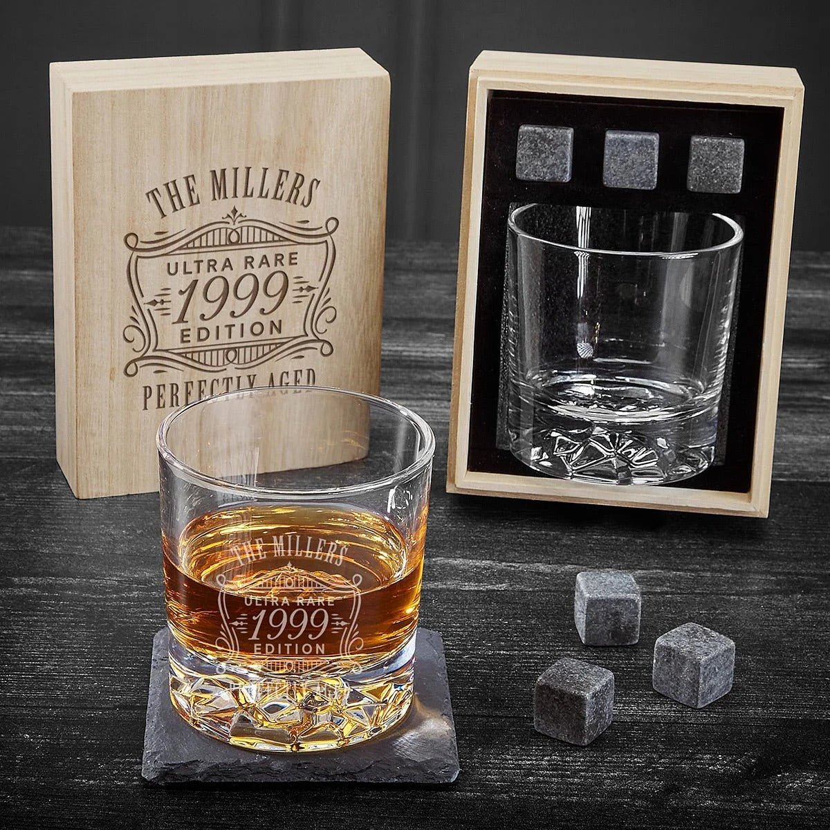 Gift Box with Custom Glacier Whiskey Glass