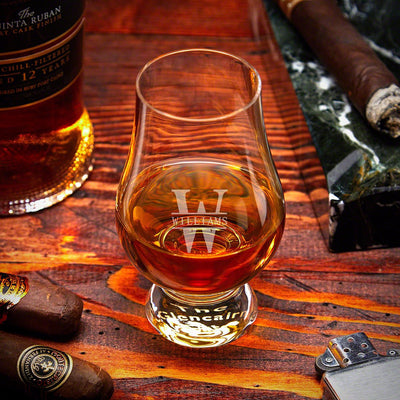 Glencairn Whiskey Glasses with Lids Set of 4 Personalized