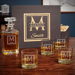 Four Glasses + Decanter + Box