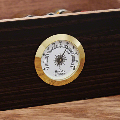 Oxley Personalized Cigar Glasses with Dante Cedar Cigar Humidor & Hygrometer 6pc
