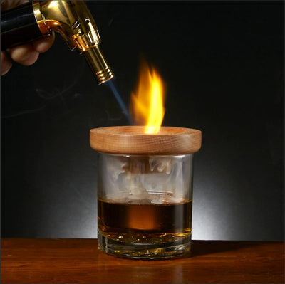 Personalized 7pc Halo Bourbon Smoker Kit with Two Glasses