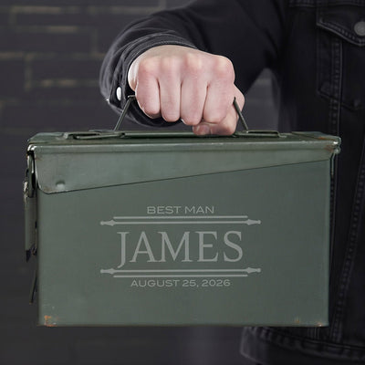 Personalized Ammo Can & Whiskey Groomsmen Gift Set - 5pc