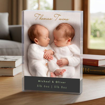 Personalized Baby Acrylic Photo Block – Custom Picture Print, 1 - Inch Thick