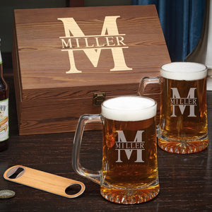 Two Beer Mug + Box + Opener