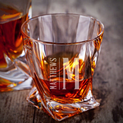 Personalized Black Onyx Twist Whiskey Gift Set