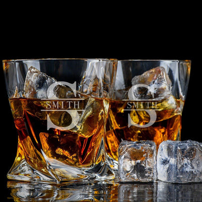 Personalized Black Onyx Twist Whiskey Gift Set