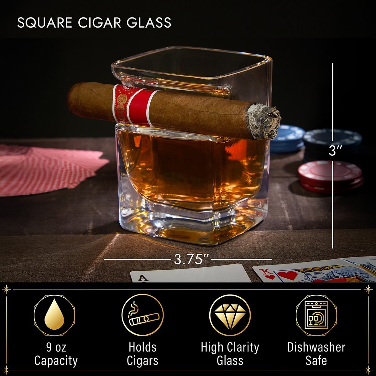 Personalized Decanter Set with Box and Cigar Glasses