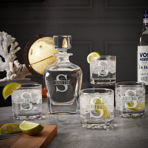 Decanter + Four Glasses