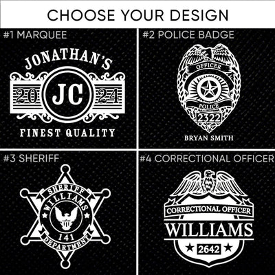 Personalized Whiskey Argos Decanter with Eastham Glasses - Gift Set for Police