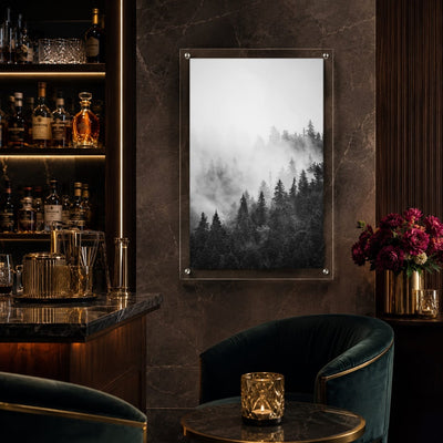 Pine & Seek Black & White Acrylic Wall Art Print
