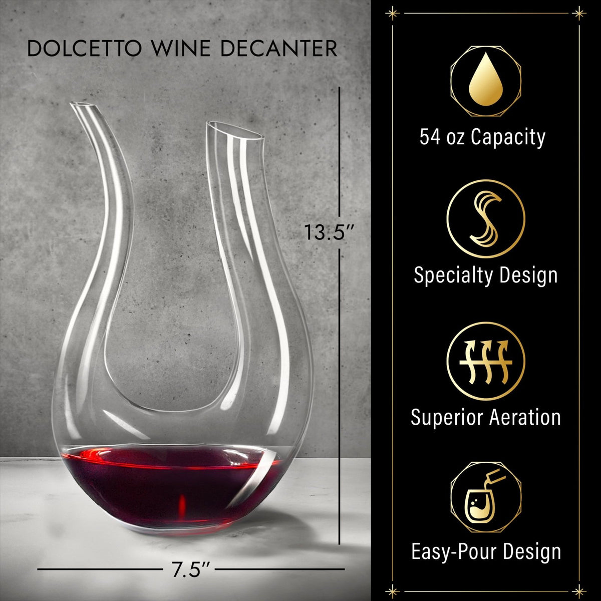 Reed Marble Wine Chiller Set w/ Dolcetto Decanter and Wine Glasses